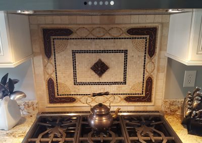 A stove with a teapot on top of it.