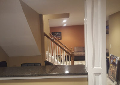 A view of the stairs from inside the house.